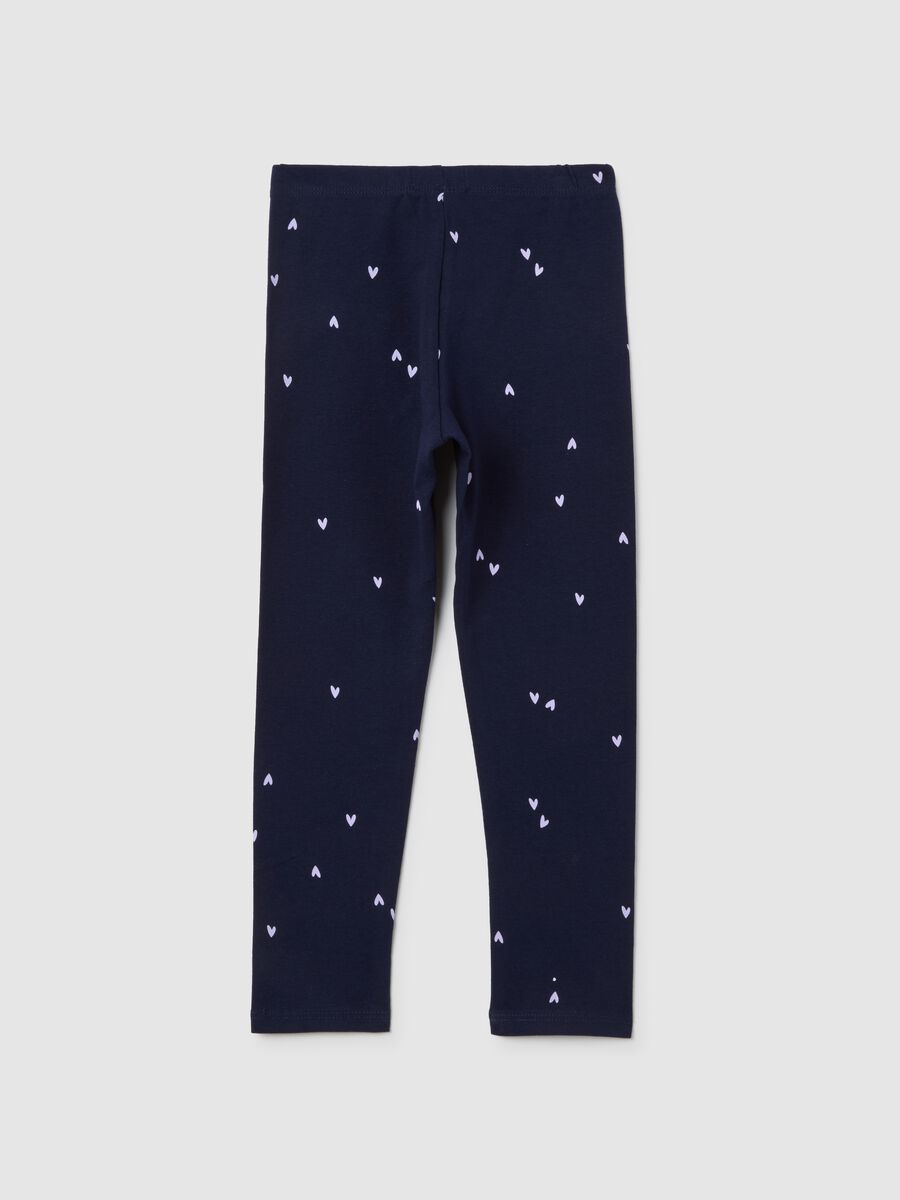Girls' stretchy blue cotton leggings_1