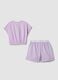 Purple pure cotton set with T-shirt and shorts_1
