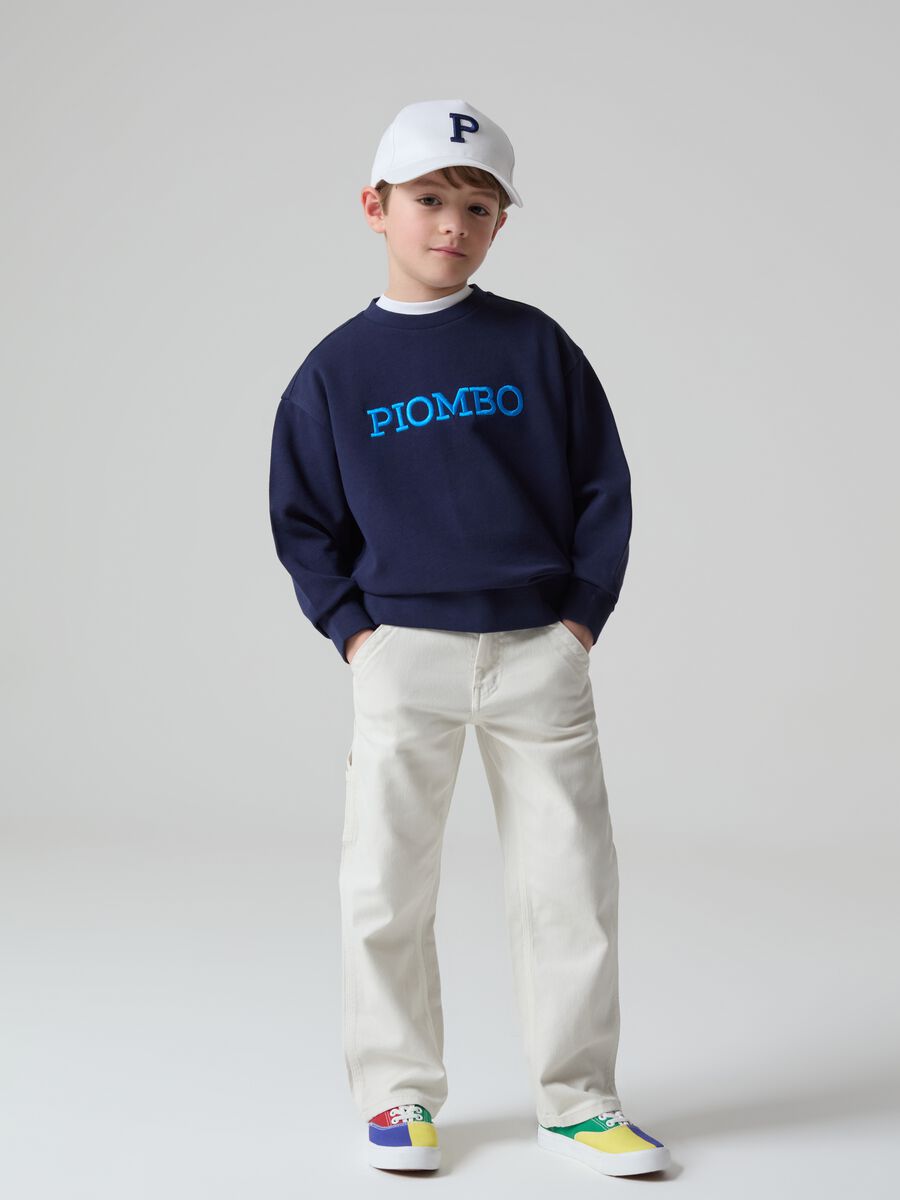 French Terry sweatshirt with print and embroidery_0