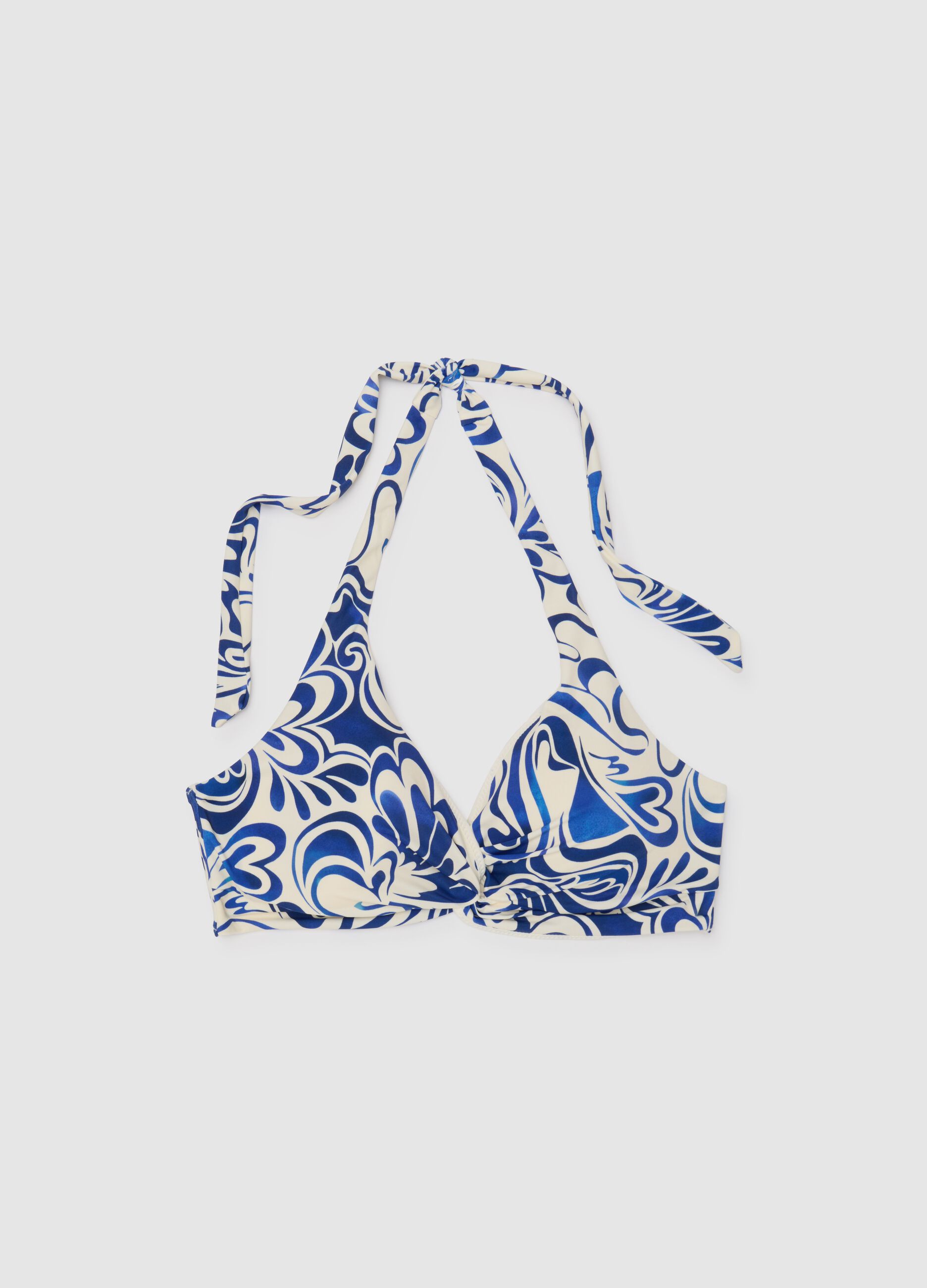 Women's multicolour stretch blend bikini top