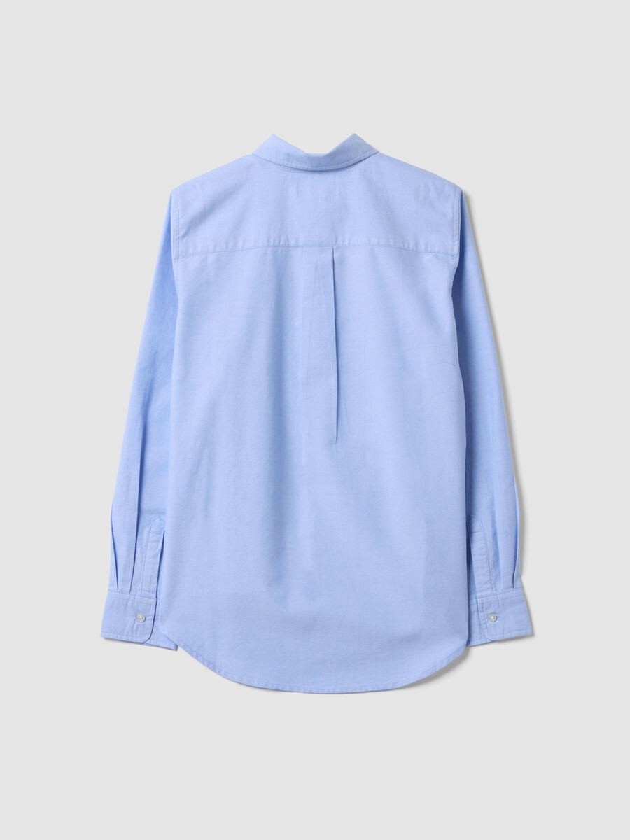 Light blue pure cotton Oxford shirt, comfort fit_6