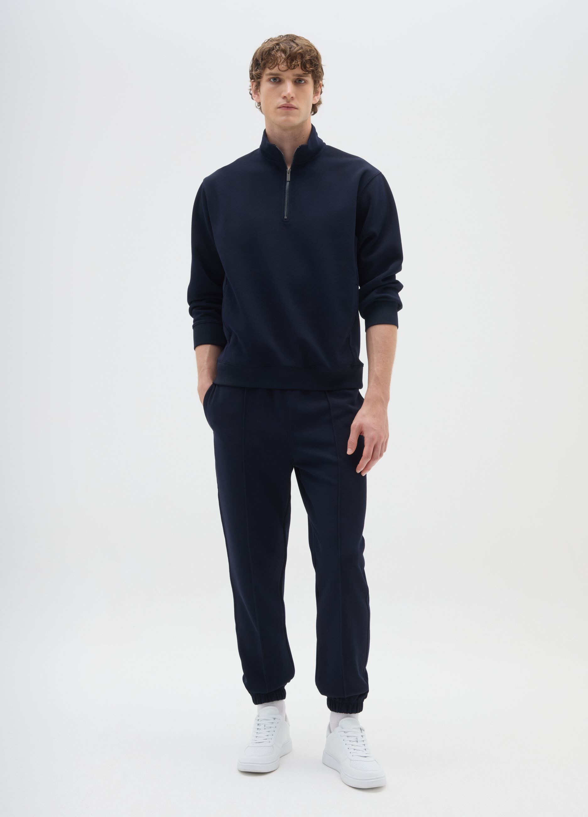 Blue Half-Zip Sweatshirt