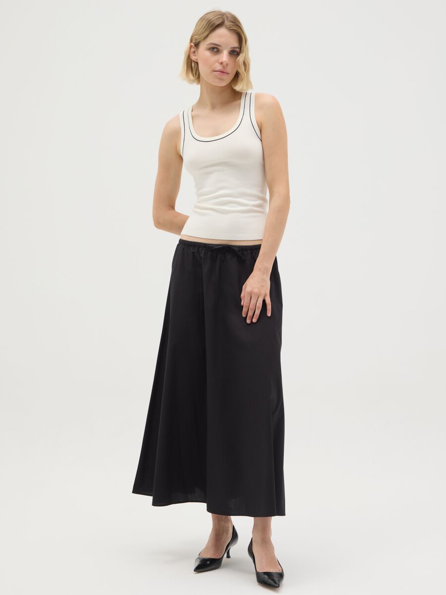 Women's white viscose blend top, regular fit_2