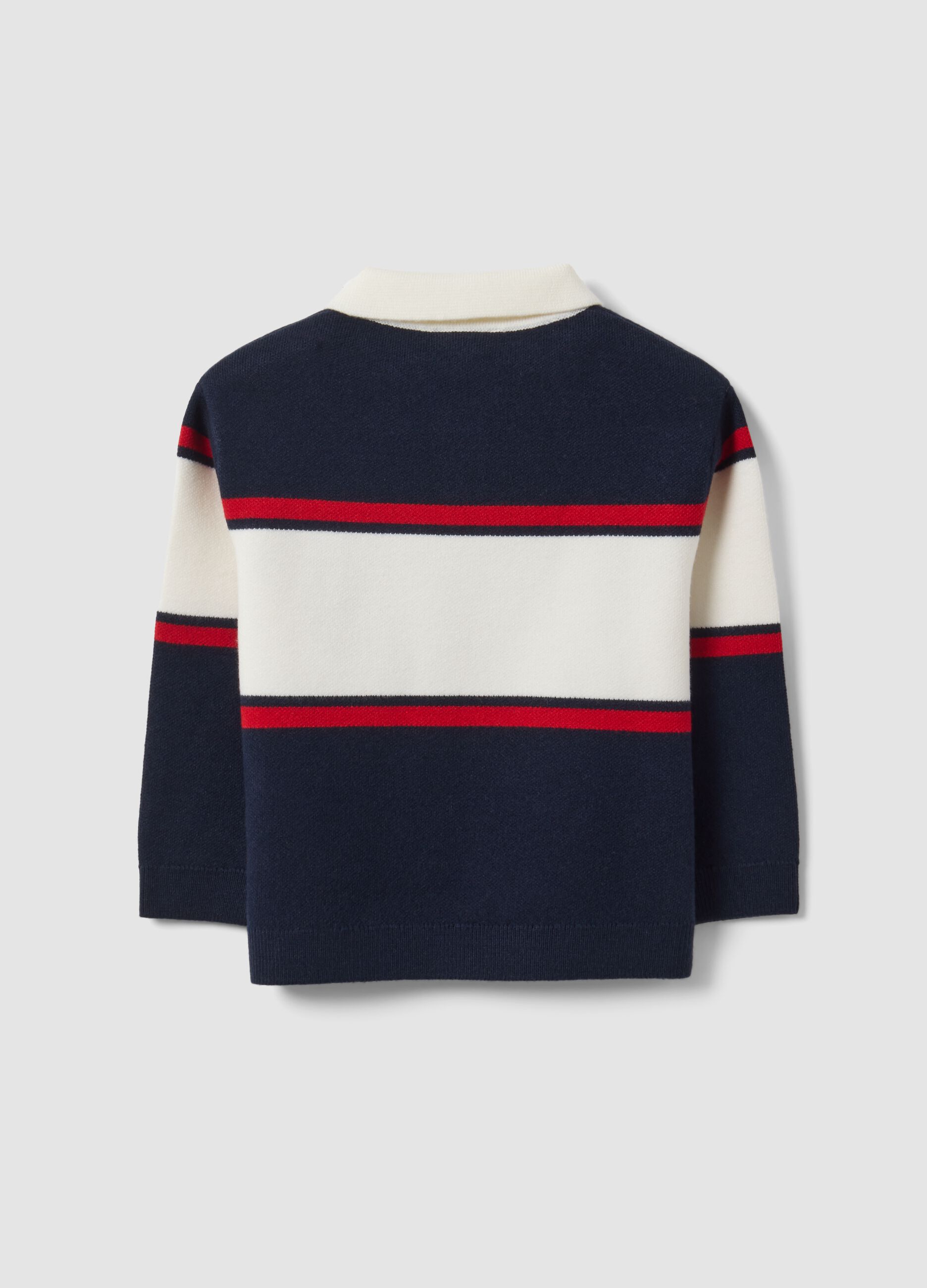 Blue viscose-blend striped crew-neck jumper for baby boy