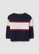 Blue viscose-blend striped crew-neck jumper for baby boy_1