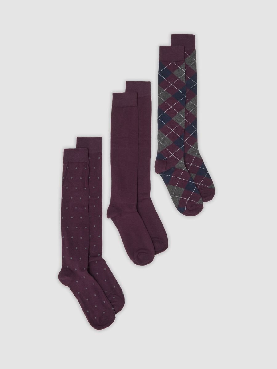 3-pack of multicolour long socks in stretch organic cotton_0