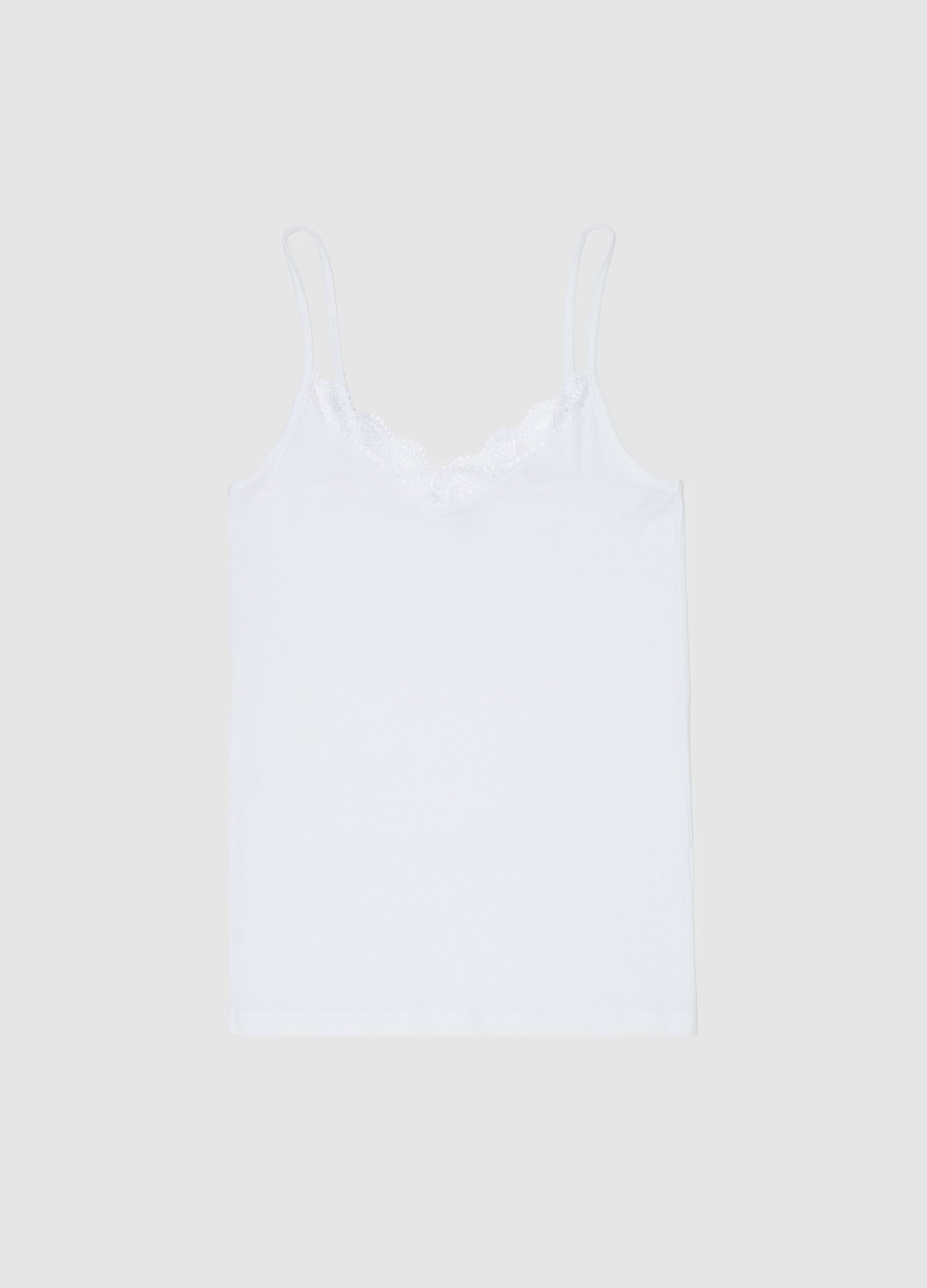 Vest with V neck and lace