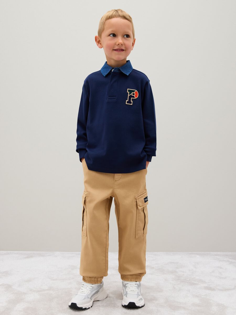 Children's Stretch Beige Cotton Trousers_1