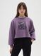 Felpa da ragazza in puro cotone viola regular fit_0