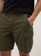 Green pure cotton regular-fit cargo shorts_3