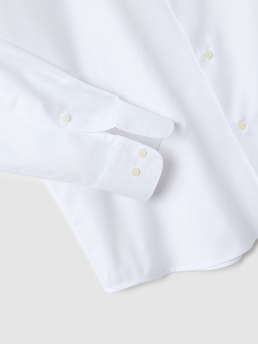 White long sleeve shirt in pure cotton, regular fit_5