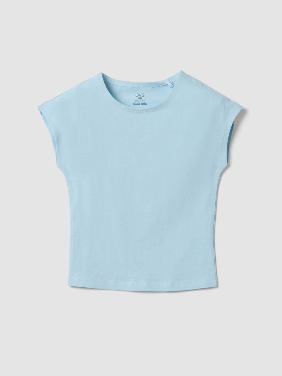 Slim Fit Girl's Blue Stretch Cotton T-shirt_3