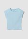 Slim Fit Girl's Blue Stretch Cotton T-shirt_3
