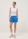 Blue cotton-blend shorts with elasticated waist_0