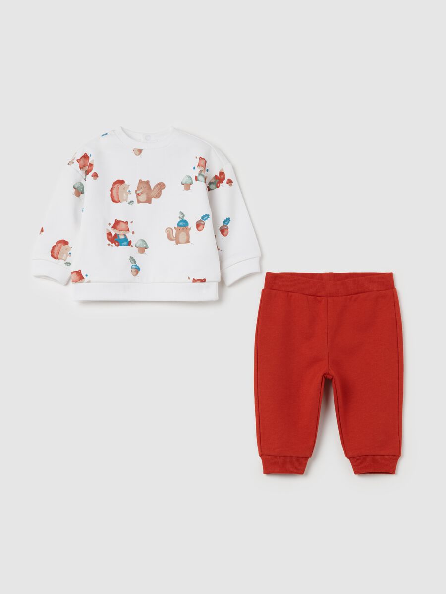 Organic cotton jogging set with animals print_0