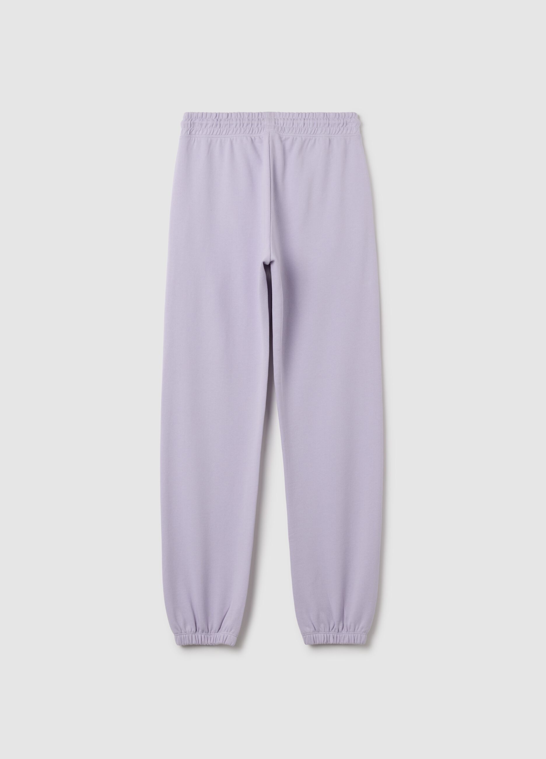 Girl's purple pure cotton regular fit trousers