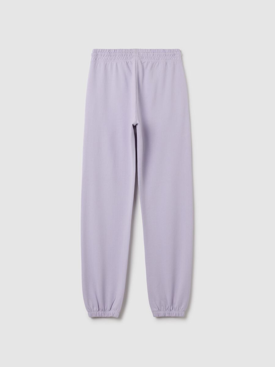 Girl's purple pure cotton regular fit trousers_1