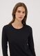 Black stretch organic cotton crew-neck top_1