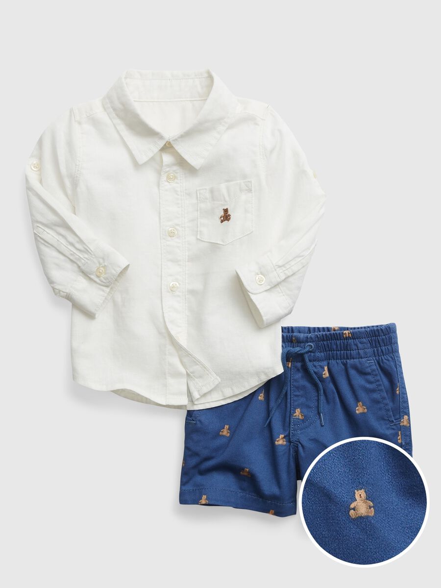 Set camicia e shorts stampa orsetto_1