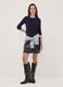 T-shirt blu girocollo in viscosa e lana elasticizzata regular fit_1