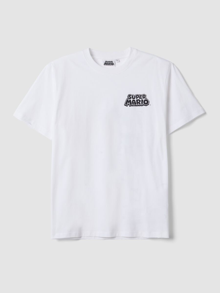 White short-sleeve pure cotton T-shirt, regular fit_0