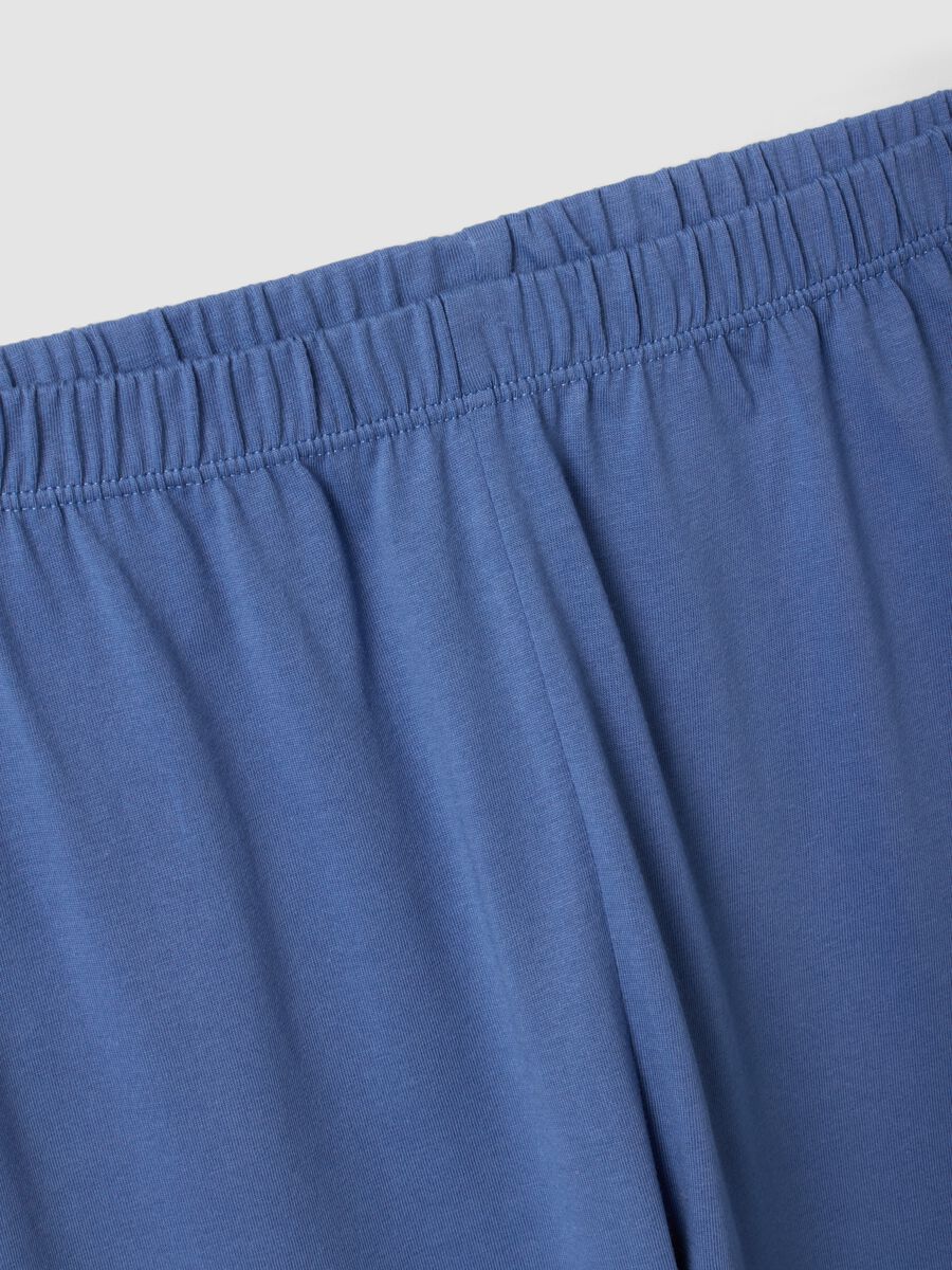 Pigiama blu in puro cotone organico a girocollo regular fit_3