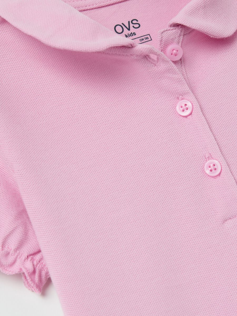 Polo shirt in piquet with puff sleeves_3