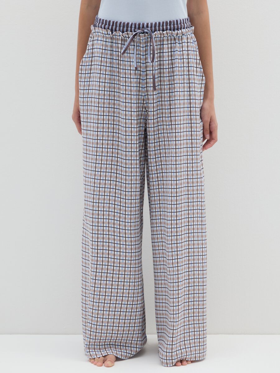 Multicolour Check Regular Fit Pyjama Trousers_1