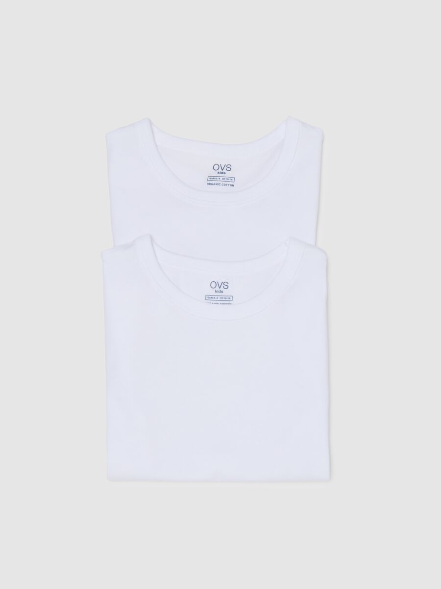 Pack of two white kids' t-shirts in pure cotton regular fit_2