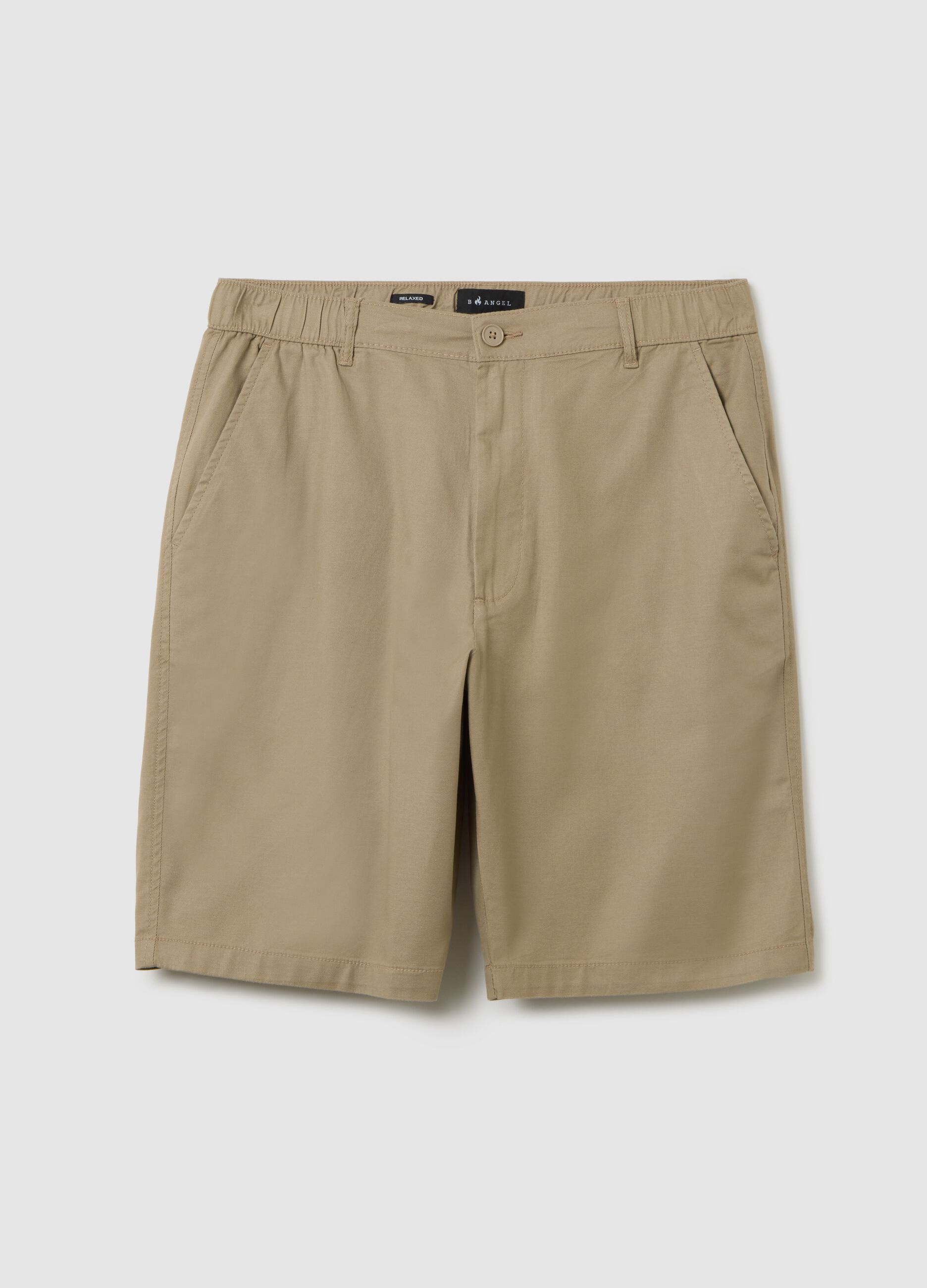 Bermuda da uomo in cotone beige regular fit