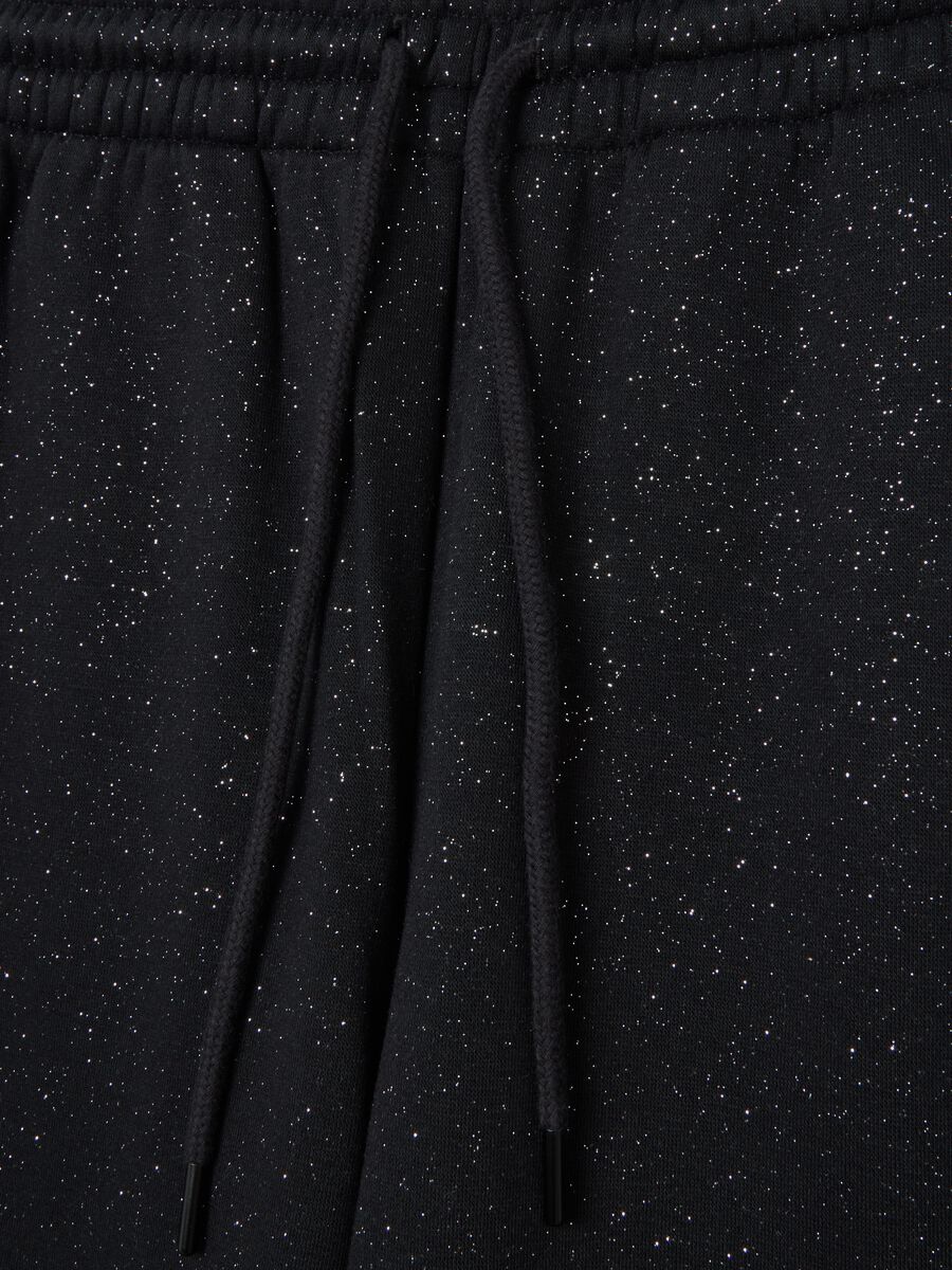 Black Wide-Leg Cotton Blend Trousers_5