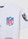 White pure cotton regular fit t-shirt with NFL logos and round neck_1