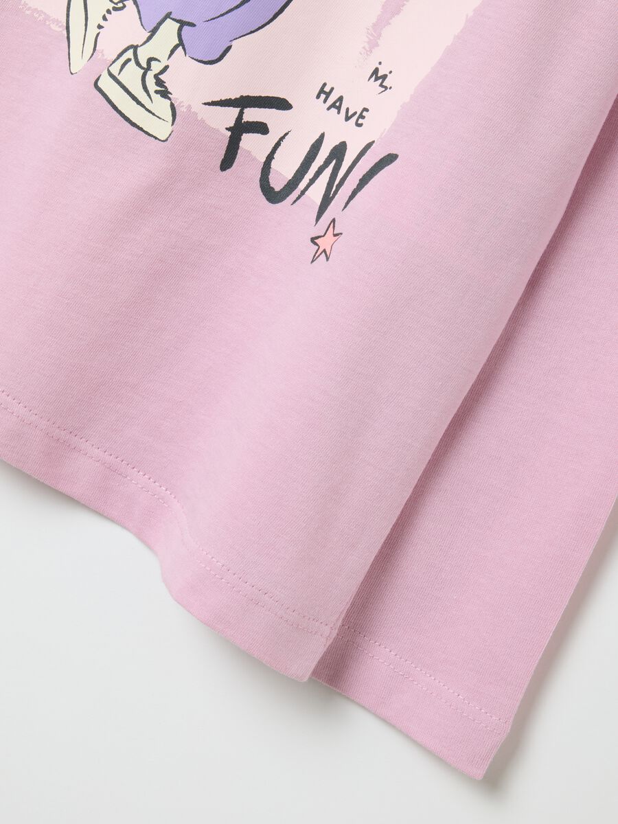 Girls' regular fit pink pure cotton top with print_3