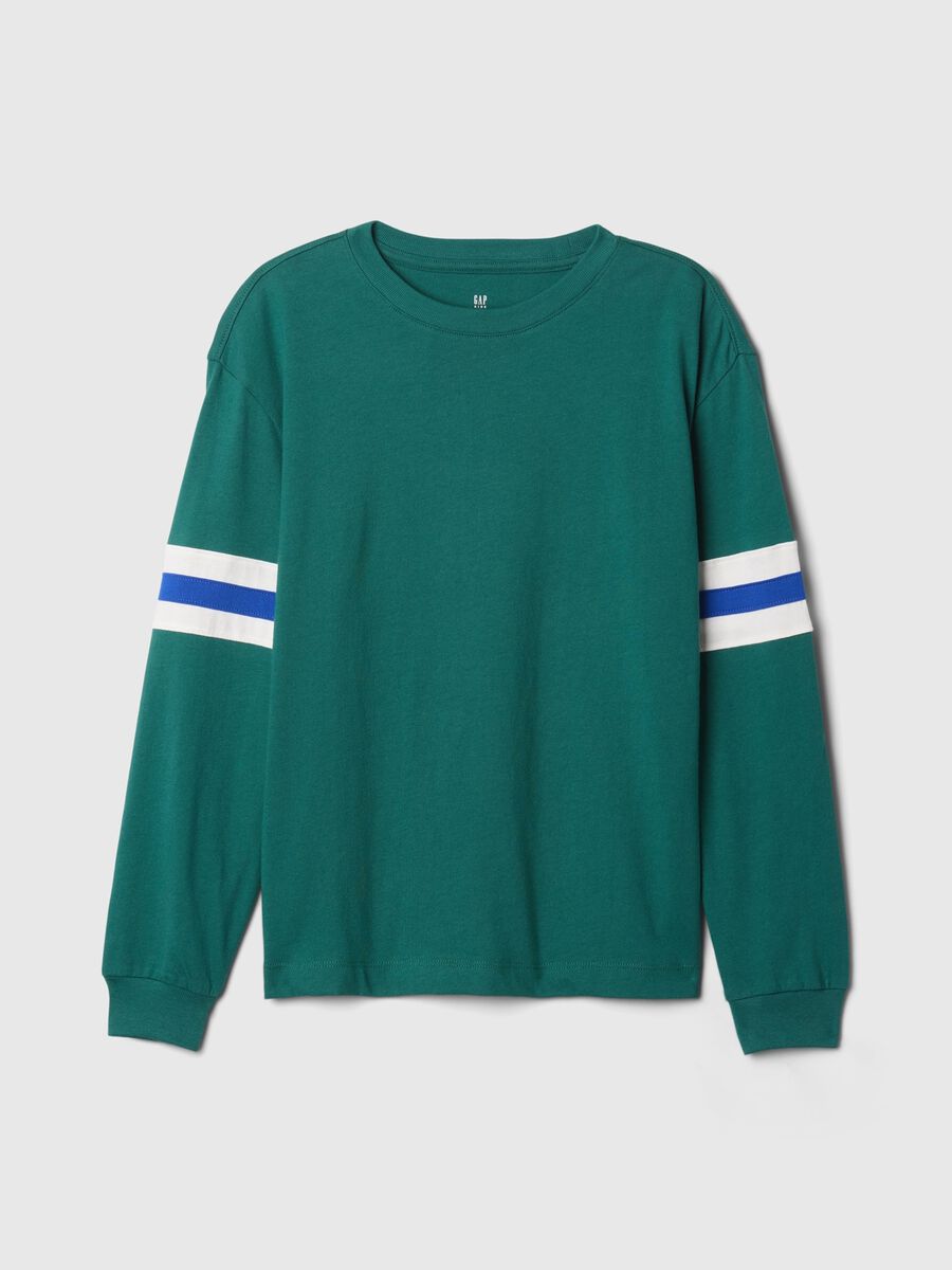 Long-sleeved T-shirt with stripe insert_0