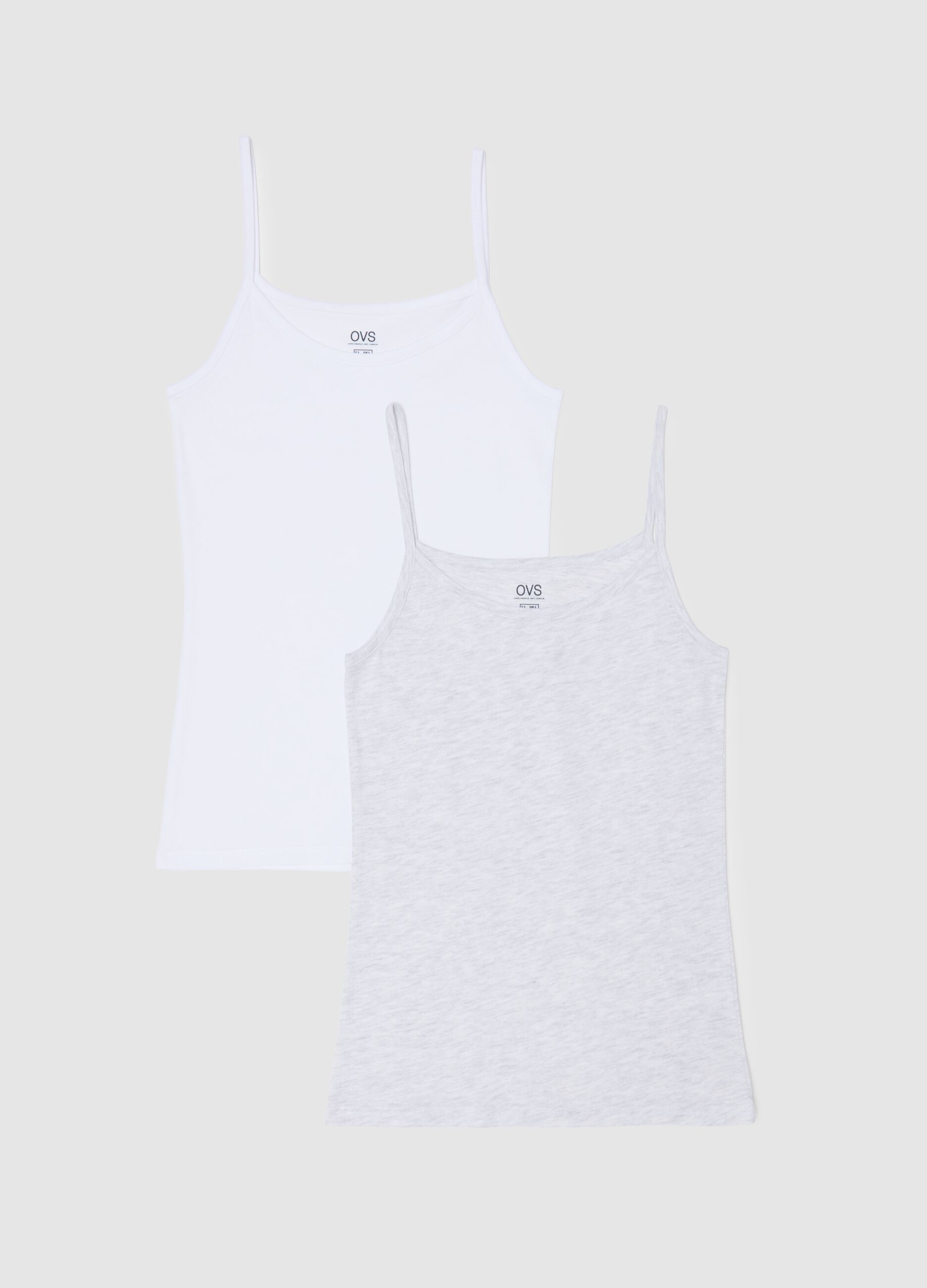 Twin pack of multicolour regular fit stretch cotton vests