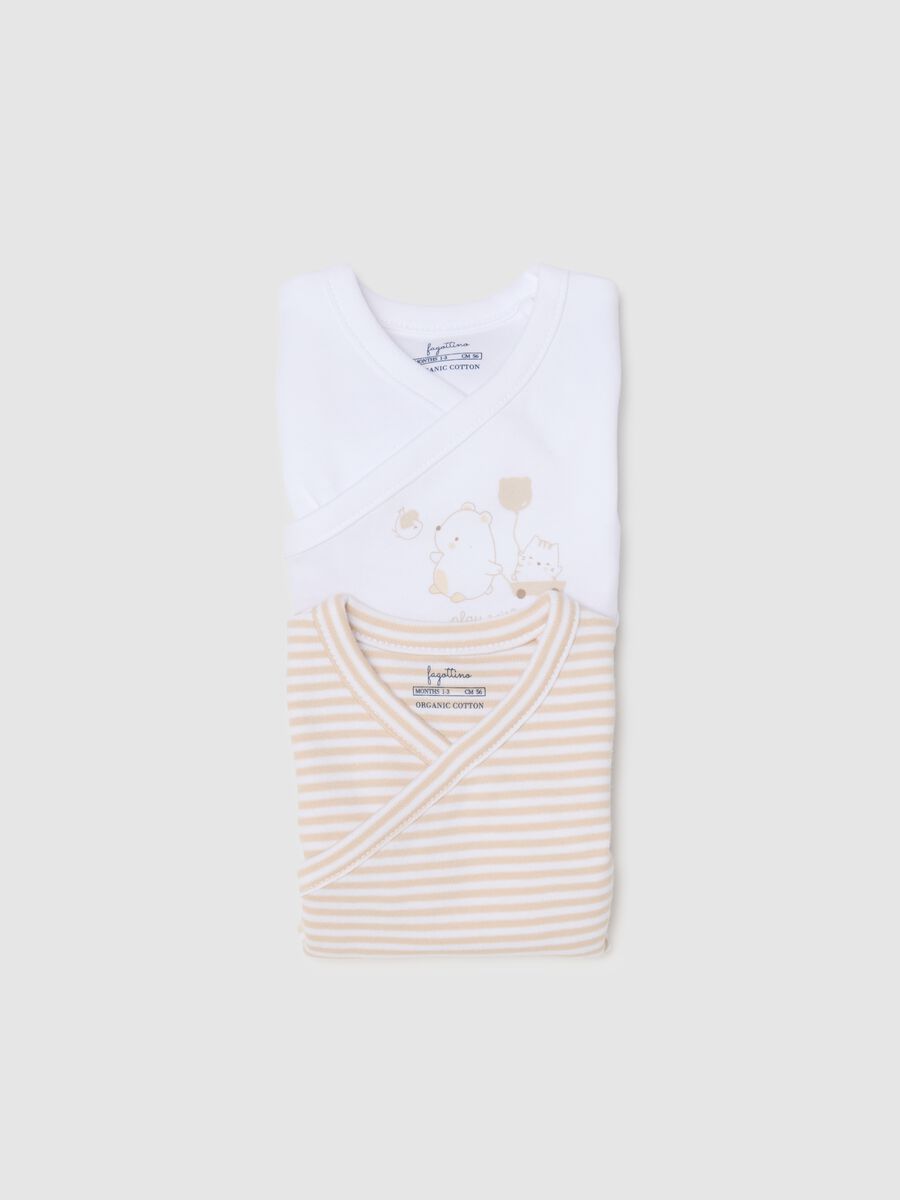 Bipack body a maniche corte multicolor da neonato in puro cotone_3
