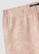 Pink organic cotton leggings with seaside print_3