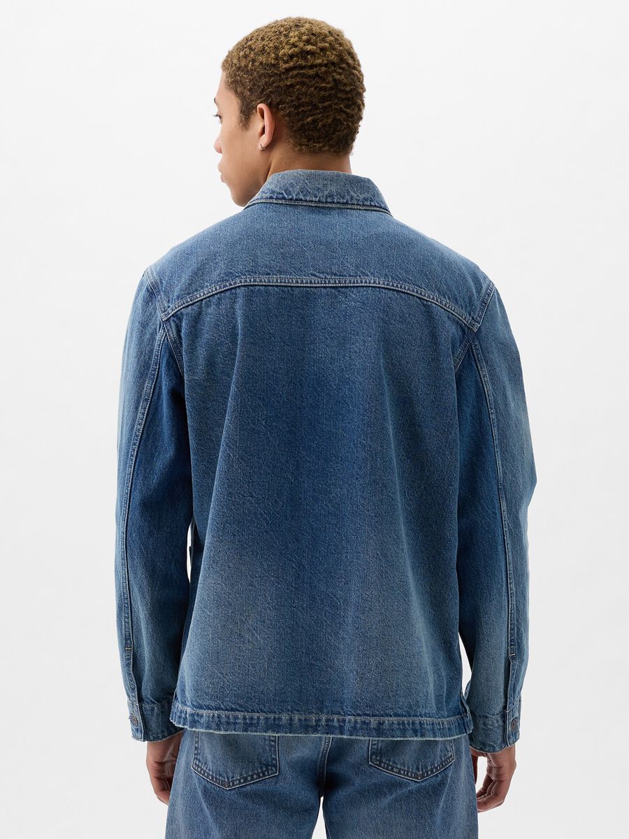 Short relaxed-fit jacket in denim_1