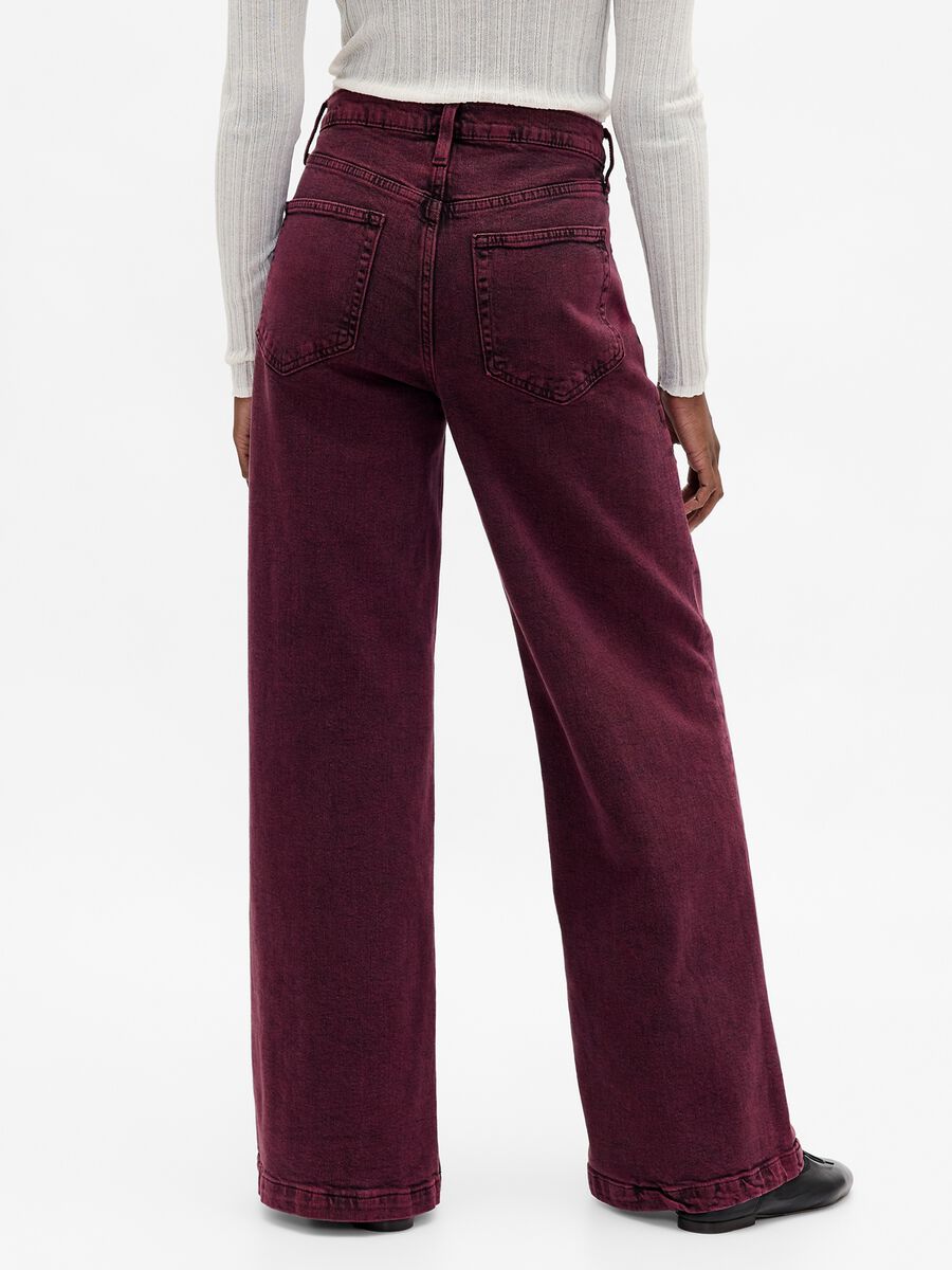 Purple wide-leg trousers in stretch cotton_2