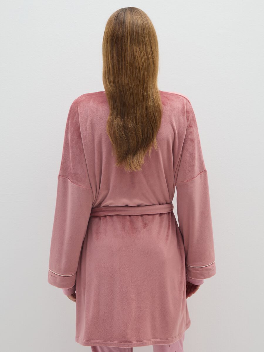 Pink robe with waist belt_2