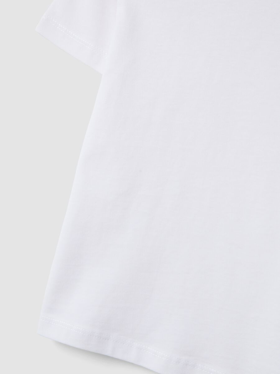 White pure cotton kids&rsquo; T-shirt with oversized fit_3
