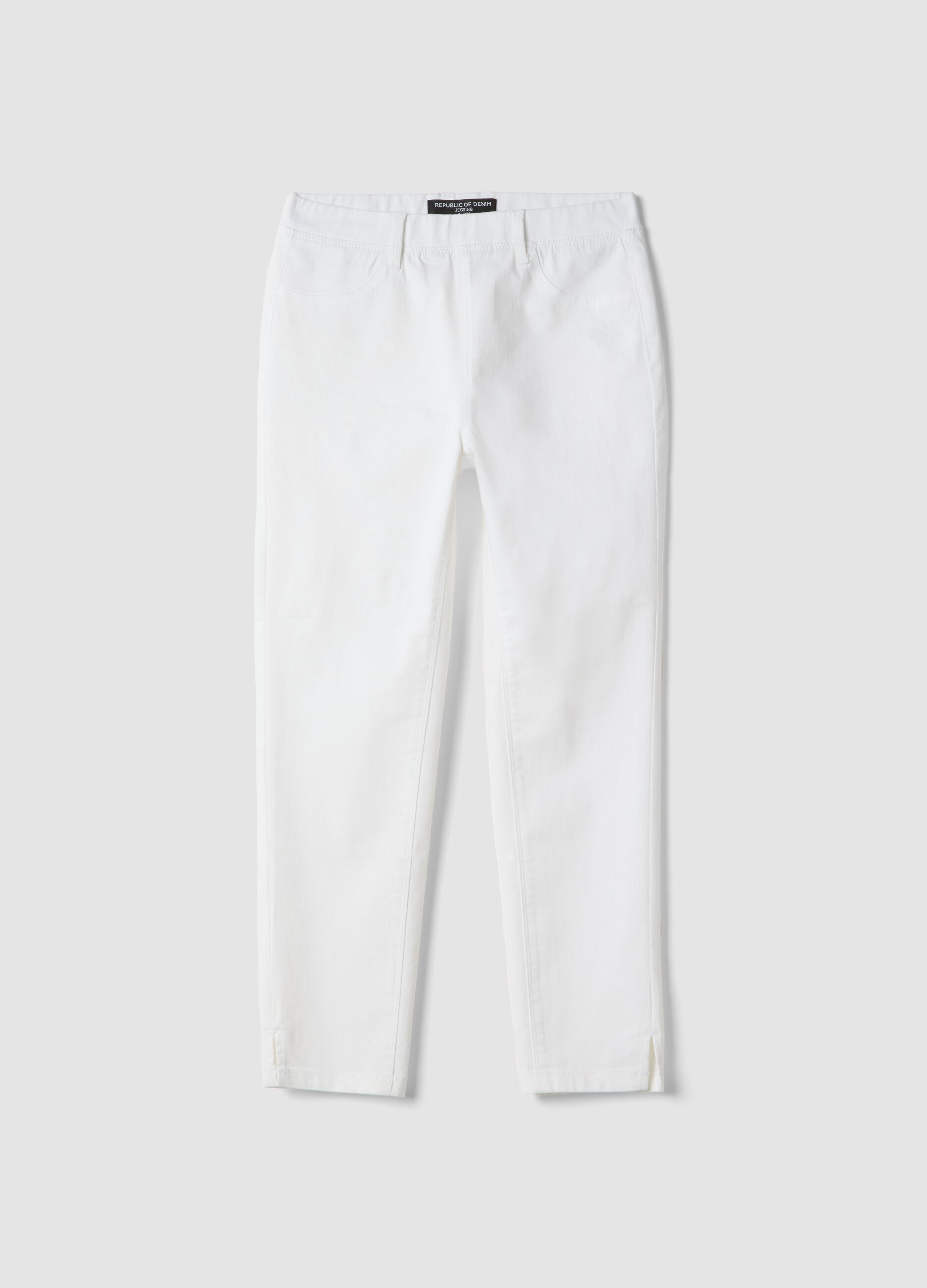 Jeans in misto cotone denim elasticizzato bianchi skinny fit