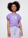 T-shirt a maniche corte con volant e logo_0