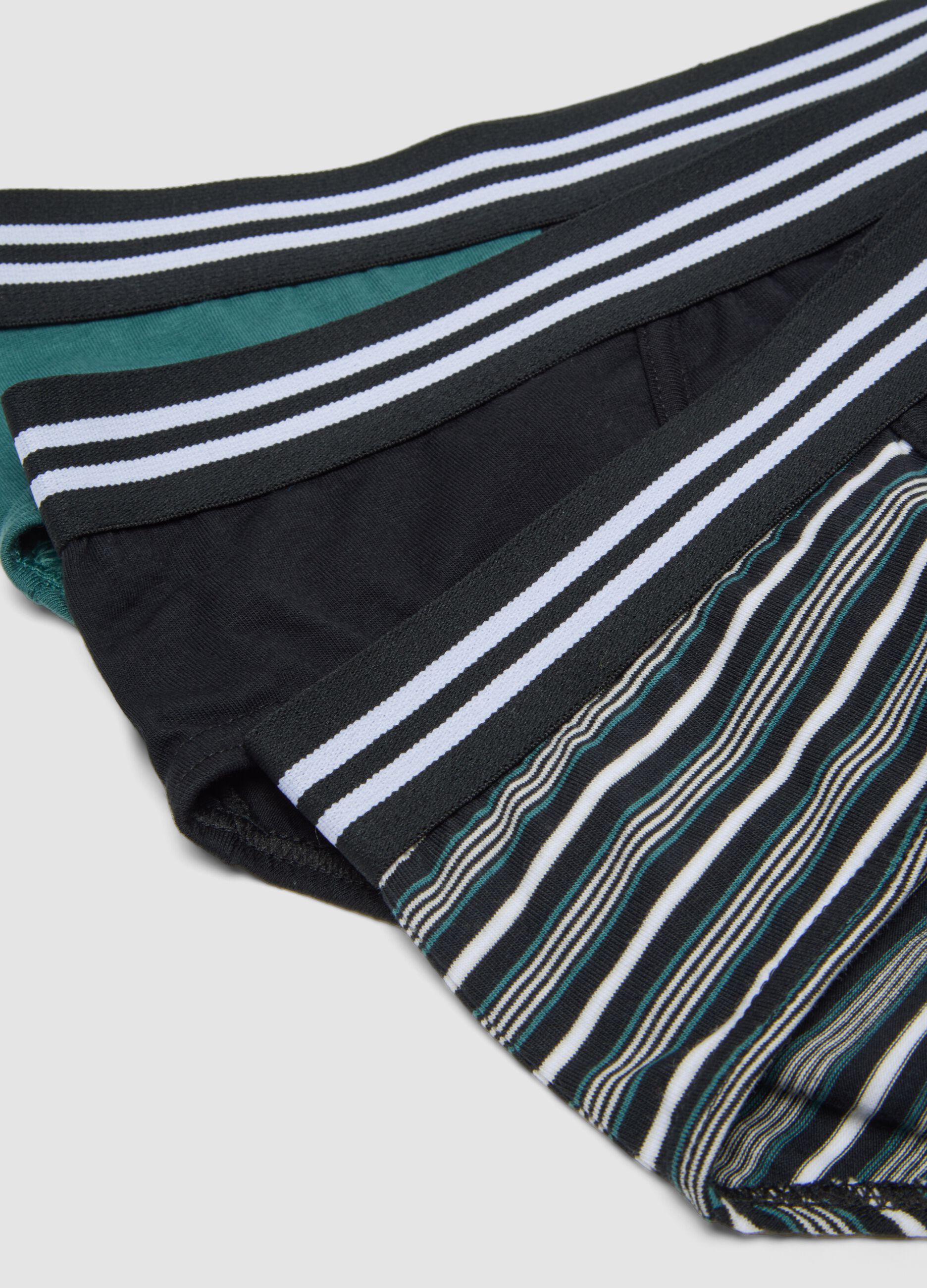 Multicolour 3-pack men&rsquo;s briefs in stretch organic cotton jersey