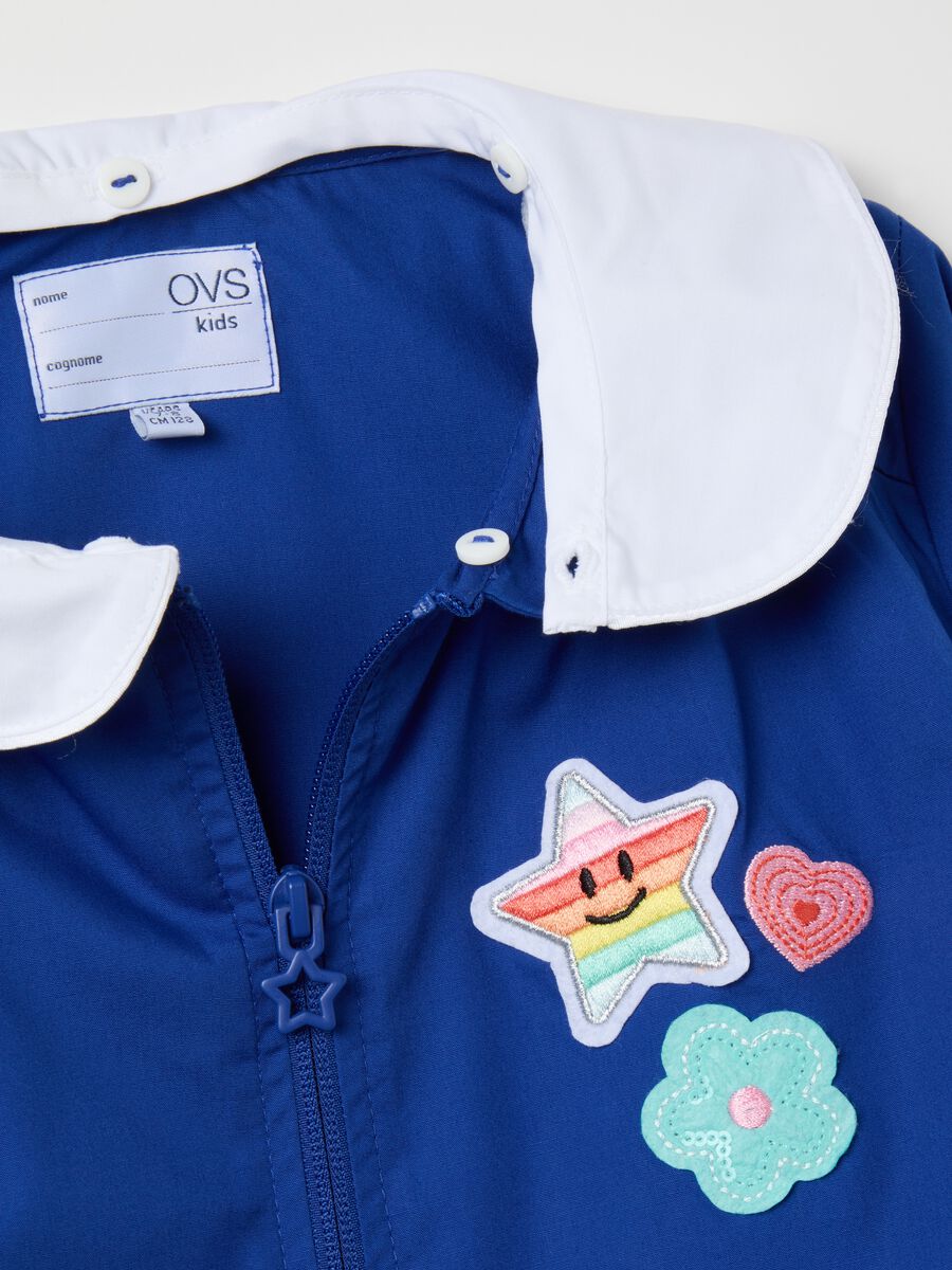 Girls' school blouse in blue multicolour cotton blend_2