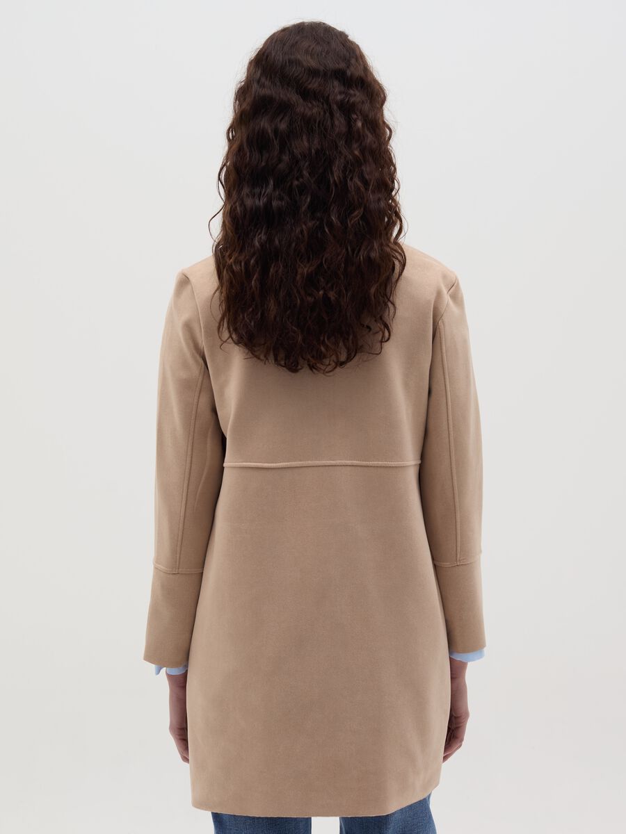 Long suede jacket with buttons_3