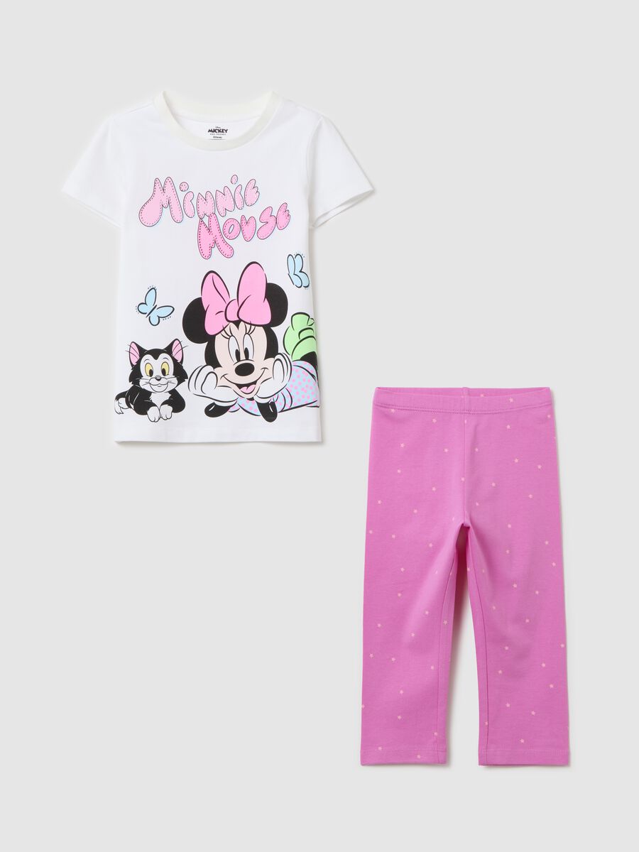 White and pink jogging set with Minnie Mouse and Figaro print_0