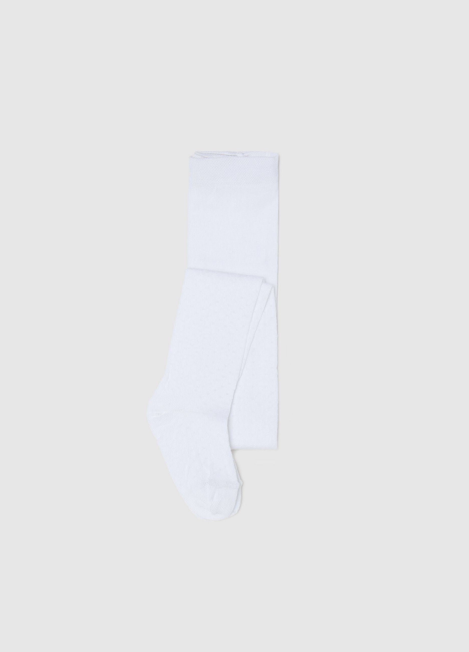 Stretch tights with jacquard design