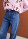 Jeans blu wide leg a vita alta in puro cotone_3