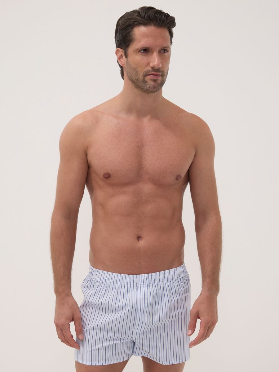 Bipack boxer bianchi e azzurri in puro cotone organico_0